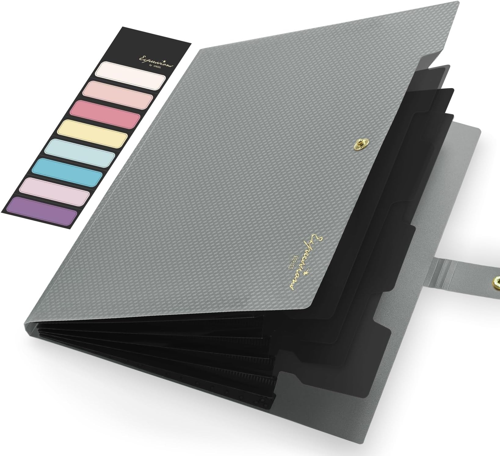 Portfolio Folder Zip - Expanding File Folder,5 Pocket Folders for