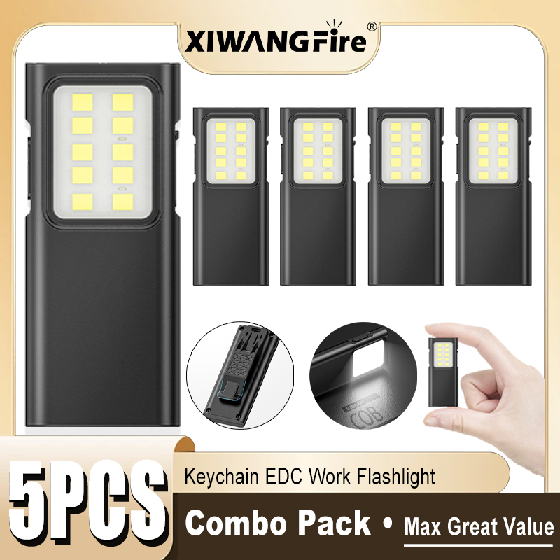 Stationery Supply - 1-5PCS Rechargeable EDC Flashlight Bright Pocket