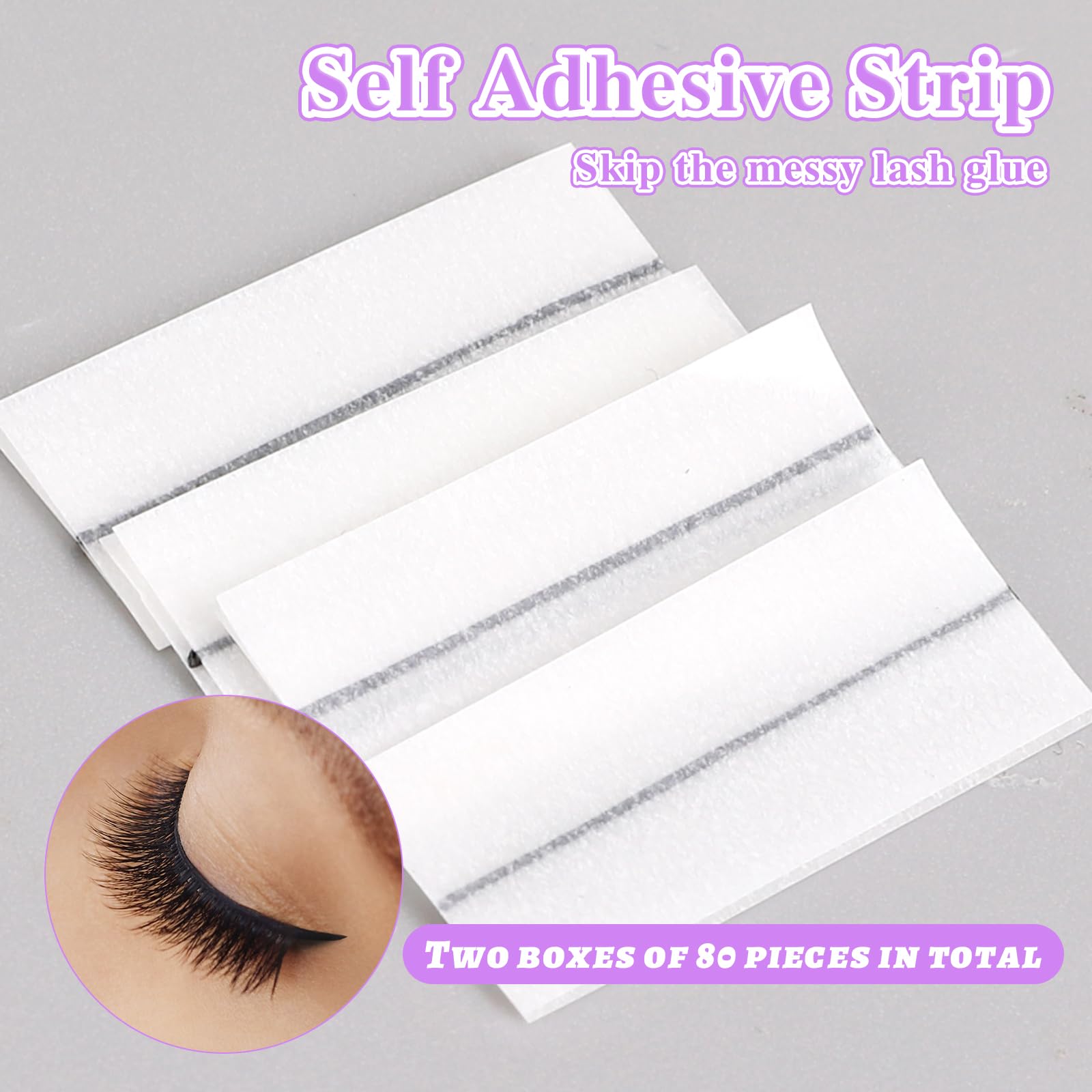 80PCS Eyelash Adhesive Strips, - Glue Stick Pack avis et prix