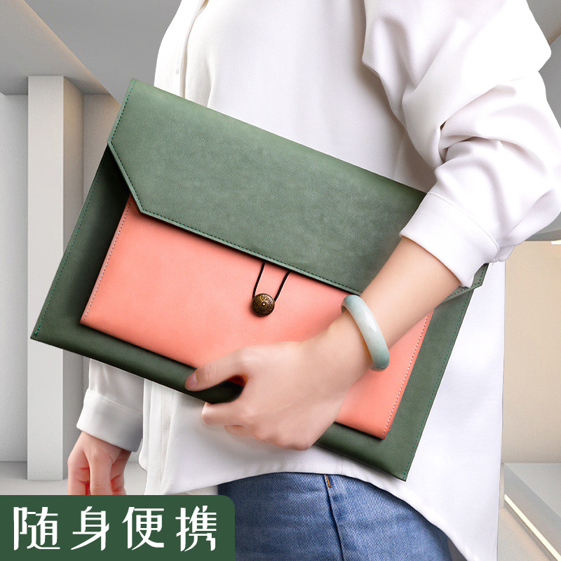 Leather File Bag A4 Paper File - Portfolio Folder Zip avis et prix