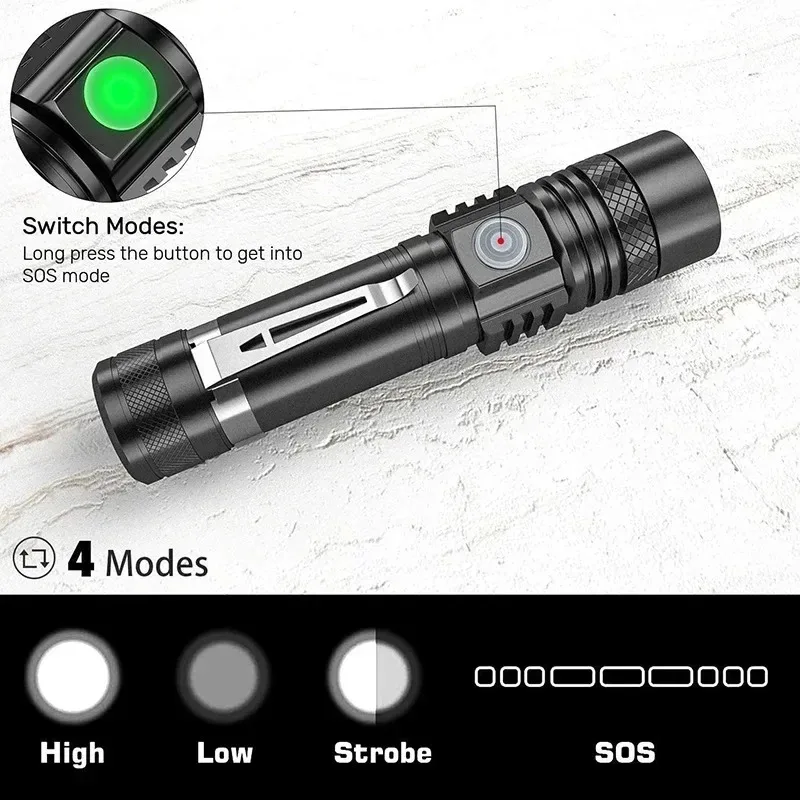 T6 LED Rechargeable Flashlight - Stationery Supply avis et prix