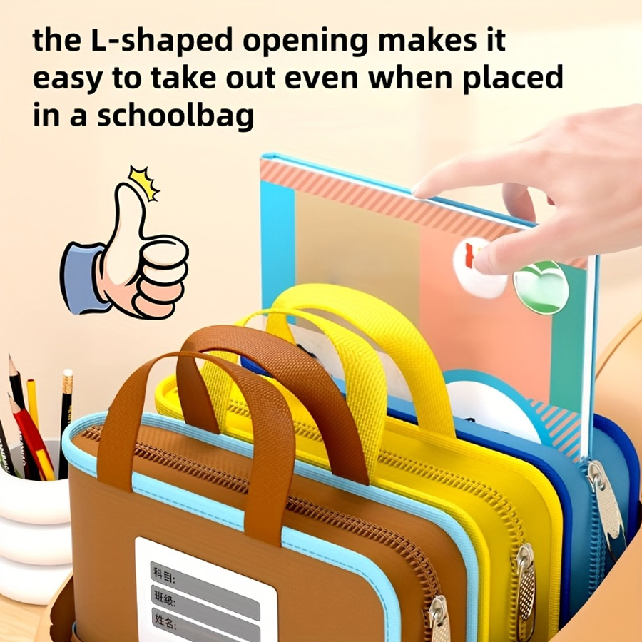 L-shaped A4 file bag, large op - Portfolio Folder Zip avis et prix