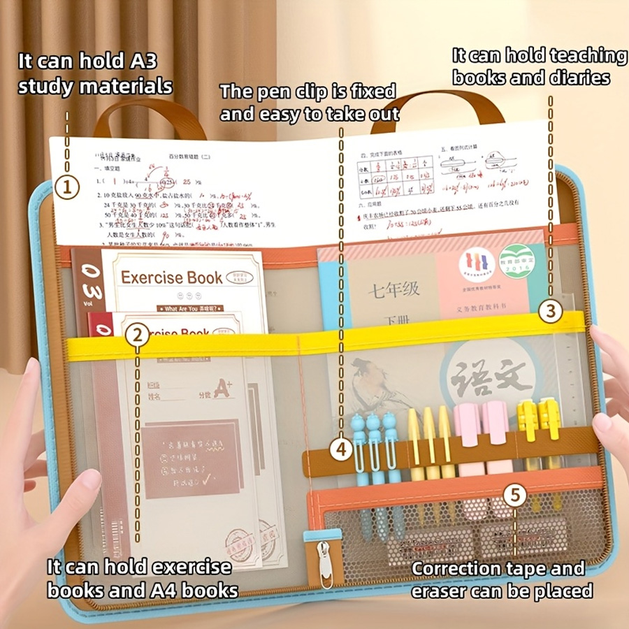 L-shaped A4 file bag, large op - Portfolio Folder Zip avis et prix