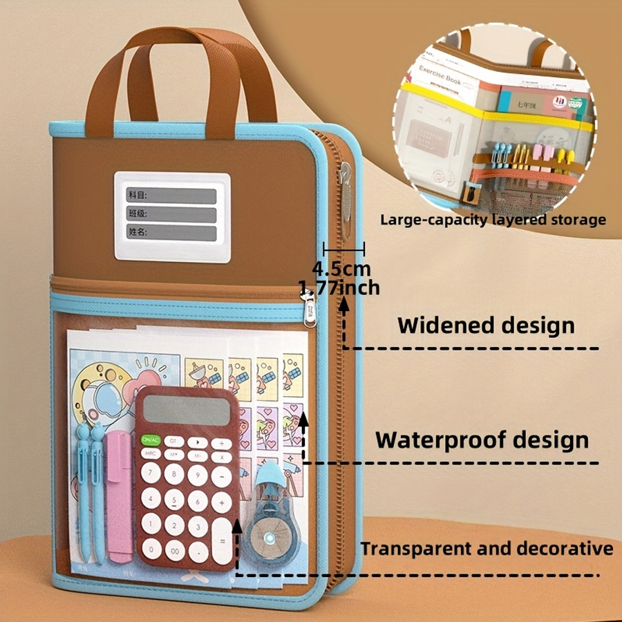 L-shaped A4 file bag, large op - Portfolio Folder Zip avis et prix