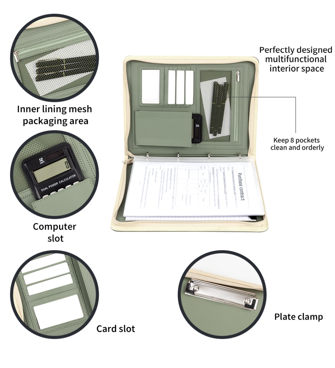 New A4 Zippered Padfolio Folde - Portfolio Folder Zip avis et prix
