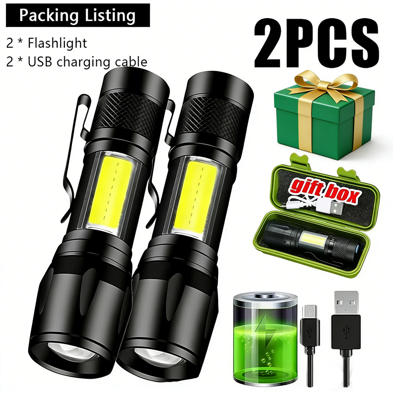 Mini LED Flashlight COB+XPE Po - Stationery Supply avis et prix
