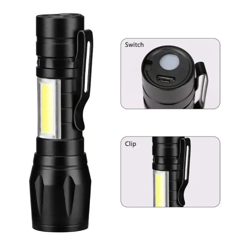 Mini LED Flashlight COB+XPE Po - Stationery Supply avis et prix