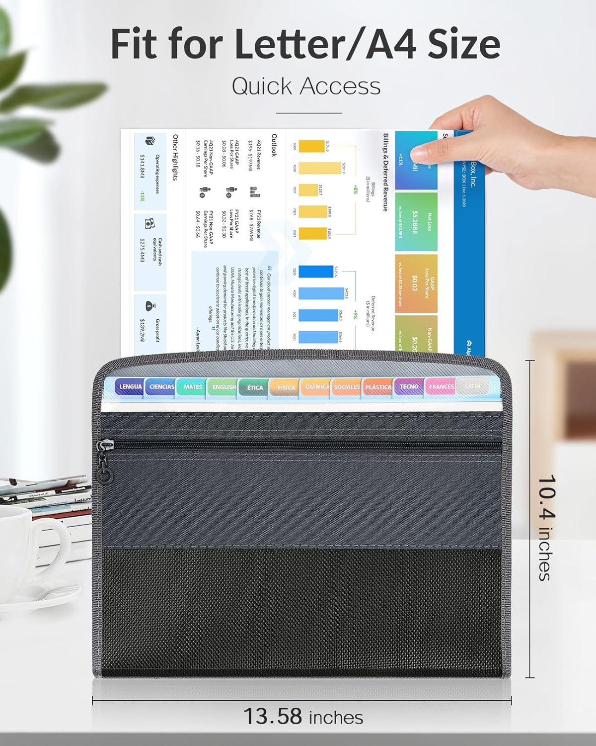 Accordion File Organizer with  - Portfolio Folder Zip avis et prix