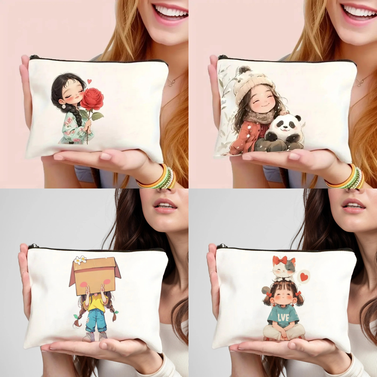 Vintage Chic Makeup Bags Zippe - Pencil Case Large avis et prix