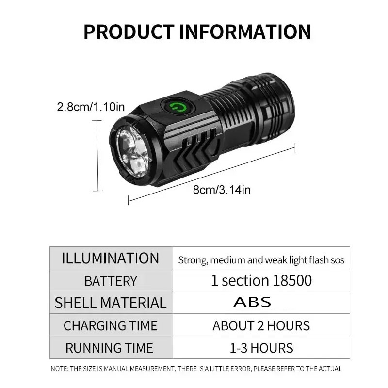 Mini 3LED Flashlight With Pen  - Stationery Supply avis et prix