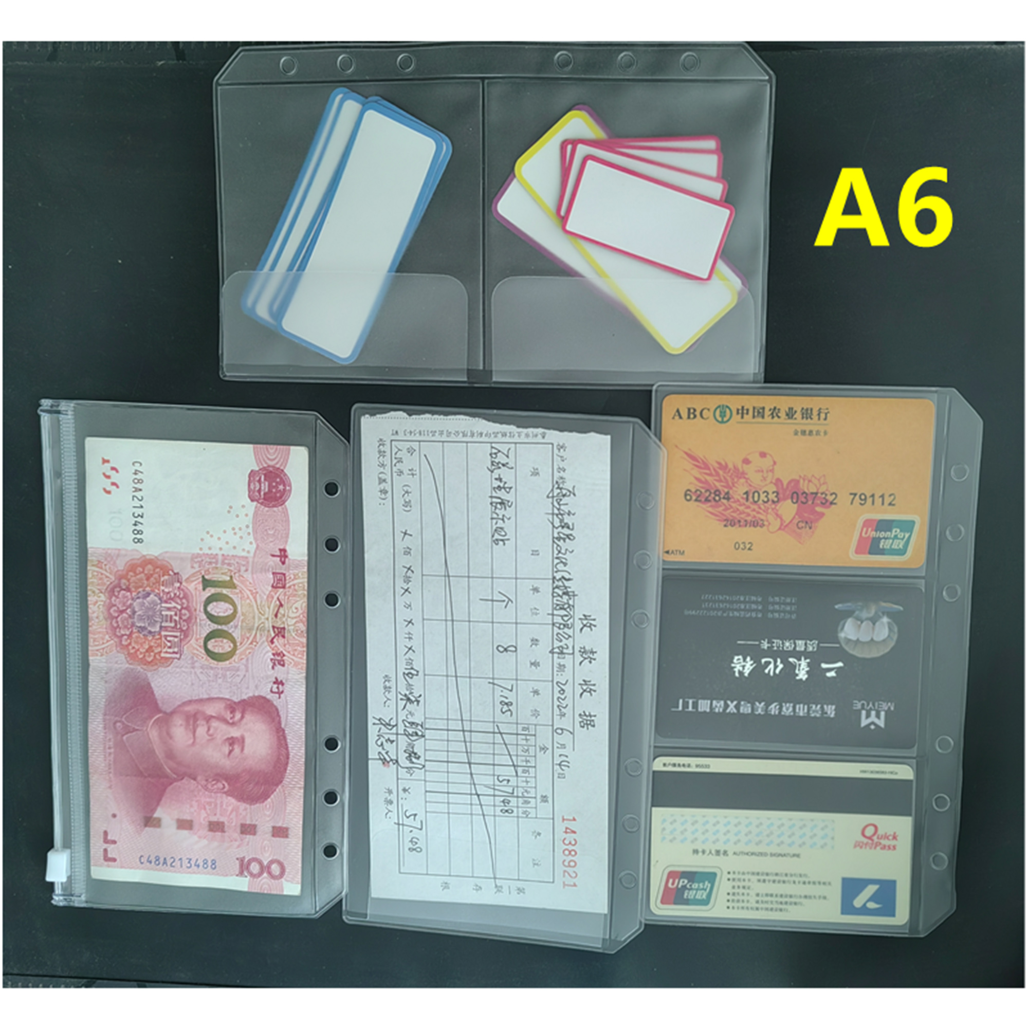 A6 Binder Pockets 6 Holes Cash - Portfolio Folder Zip avis et prix