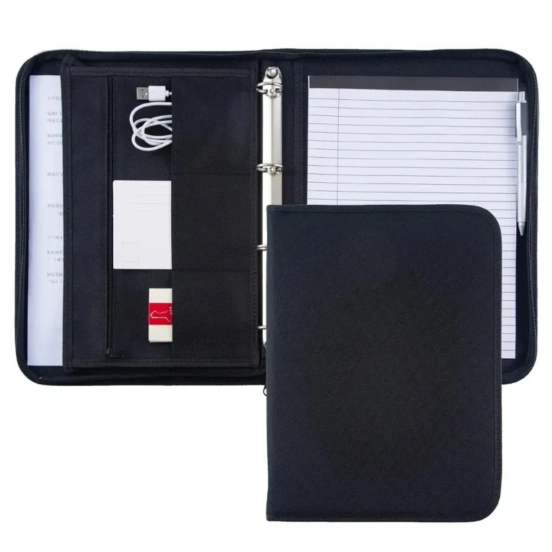 Large Black Business Portfolio - Portfolio Folder Zip avis et prix