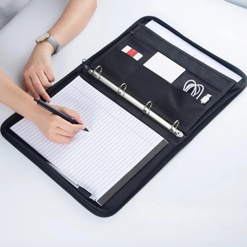 Large Black Business Portfolio - Portfolio Folder Zip avis et prix