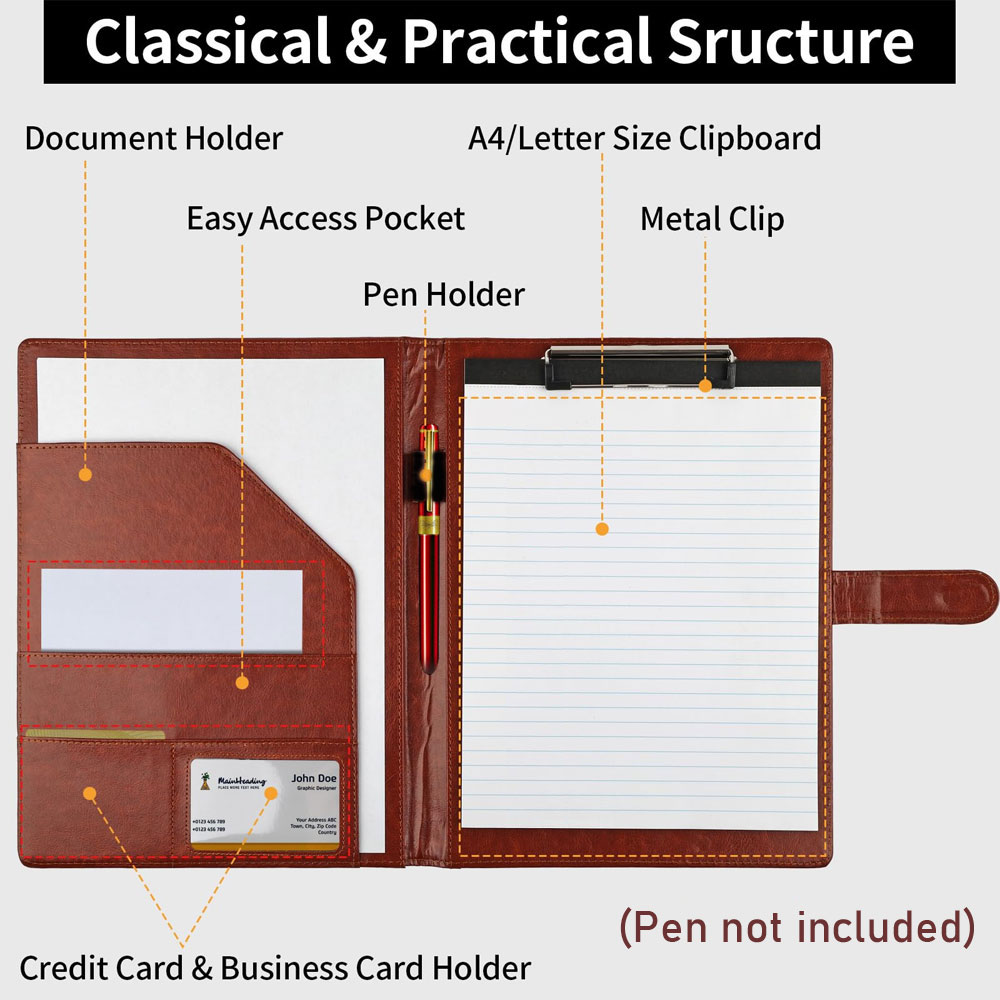 Multifunctional leather folder - Portfolio Folder Zip avis et prix