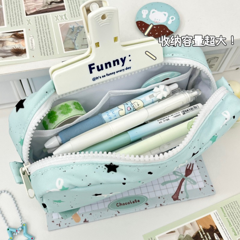 Ins Style Mint Star Mini Squar - Pencil Case Large avis et prix
