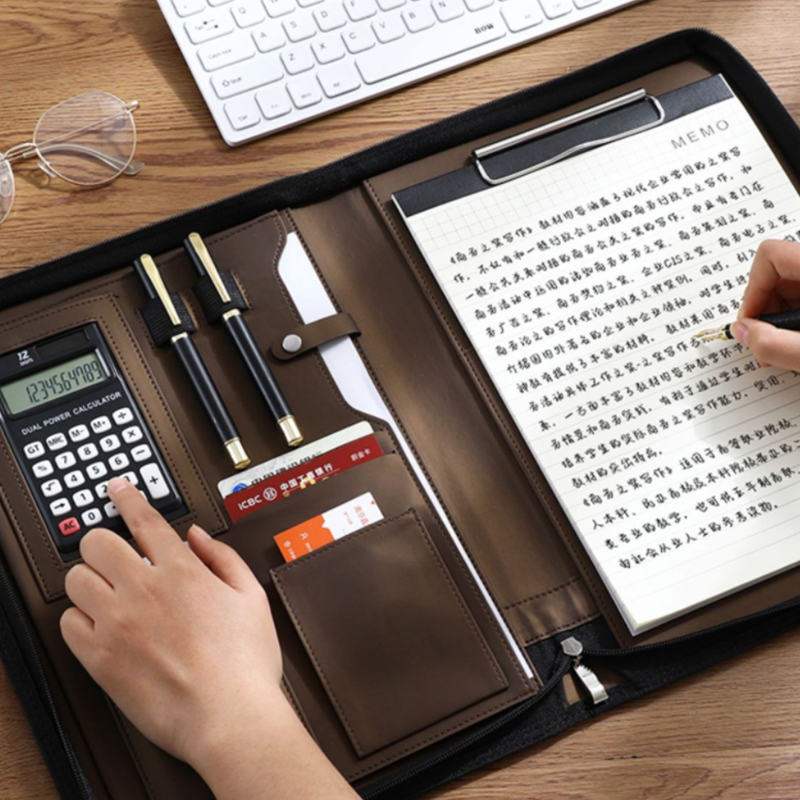 Multifunctional A4/A5 PU Leath - Portfolio Folder Zip avis et prix