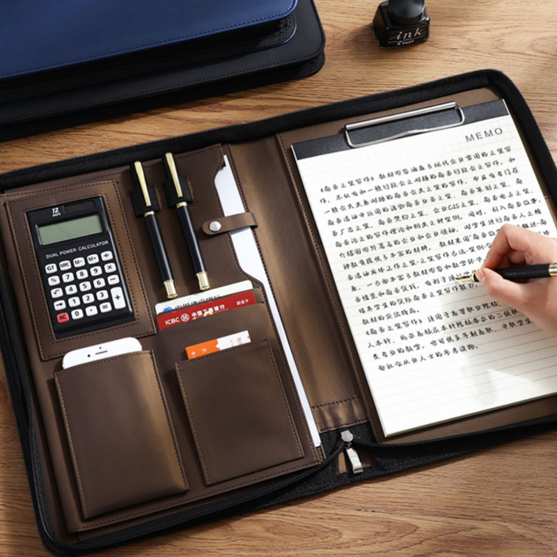 Multifunctional A4/A5 PU Leath - Portfolio Folder Zip avis et prix